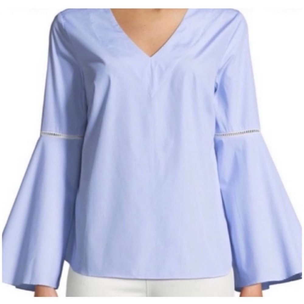 Philosophy Bell Sleeve Pinstriped Top Sm